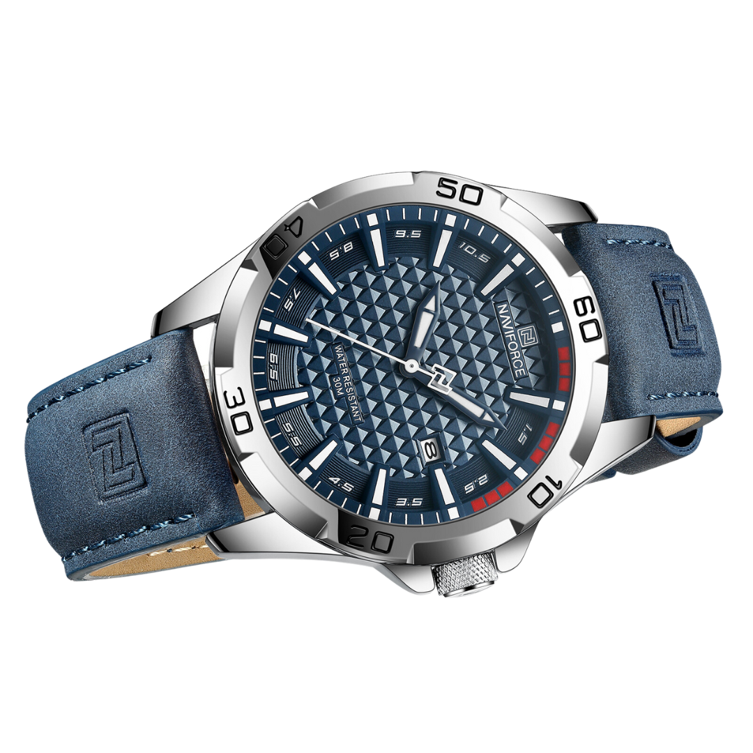 Naviforce EV040 – Coole blaue Uhr mit luxuriösem Silberrand