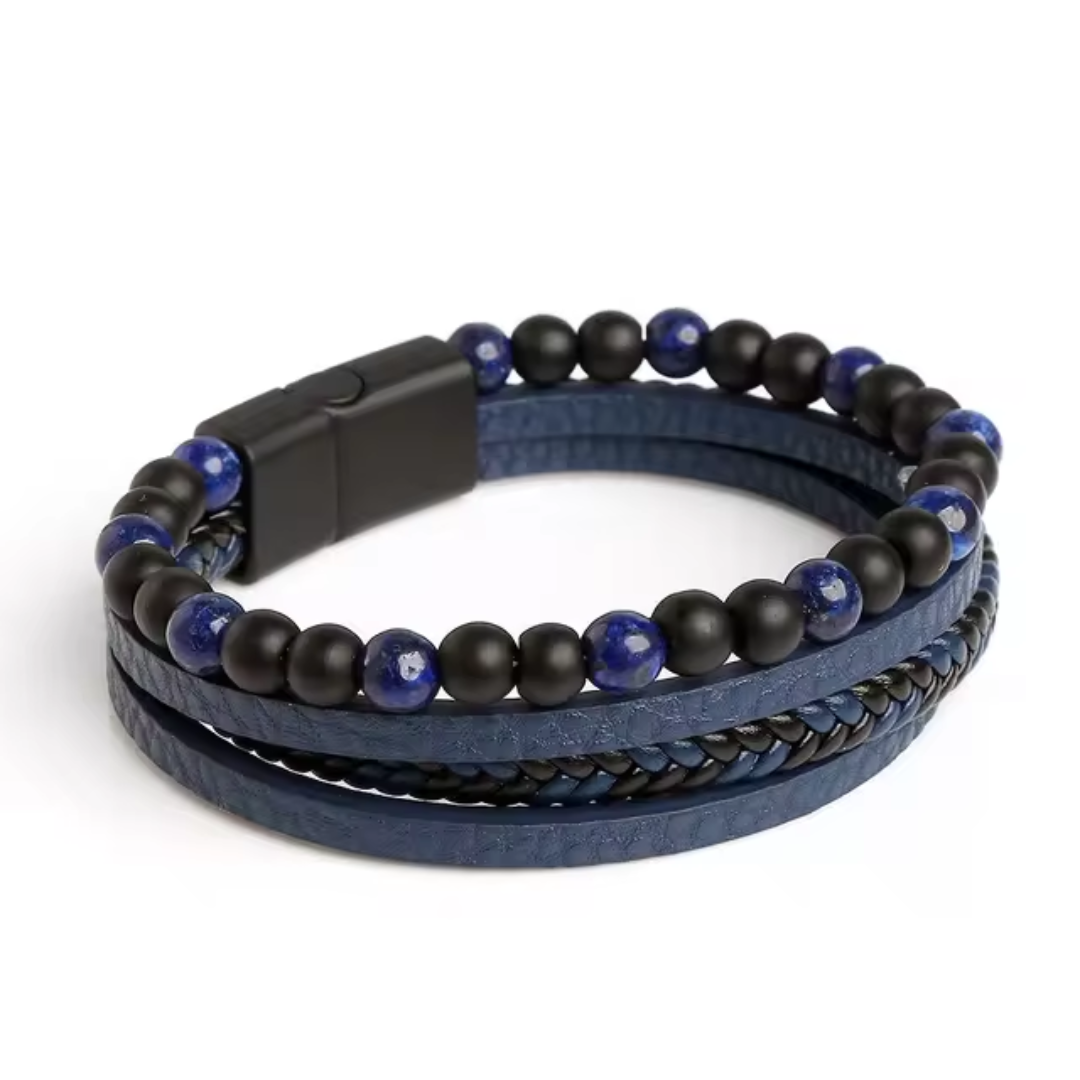 Empor Cesari – Luxuriöses blaues Armband mit Perlen für Herren