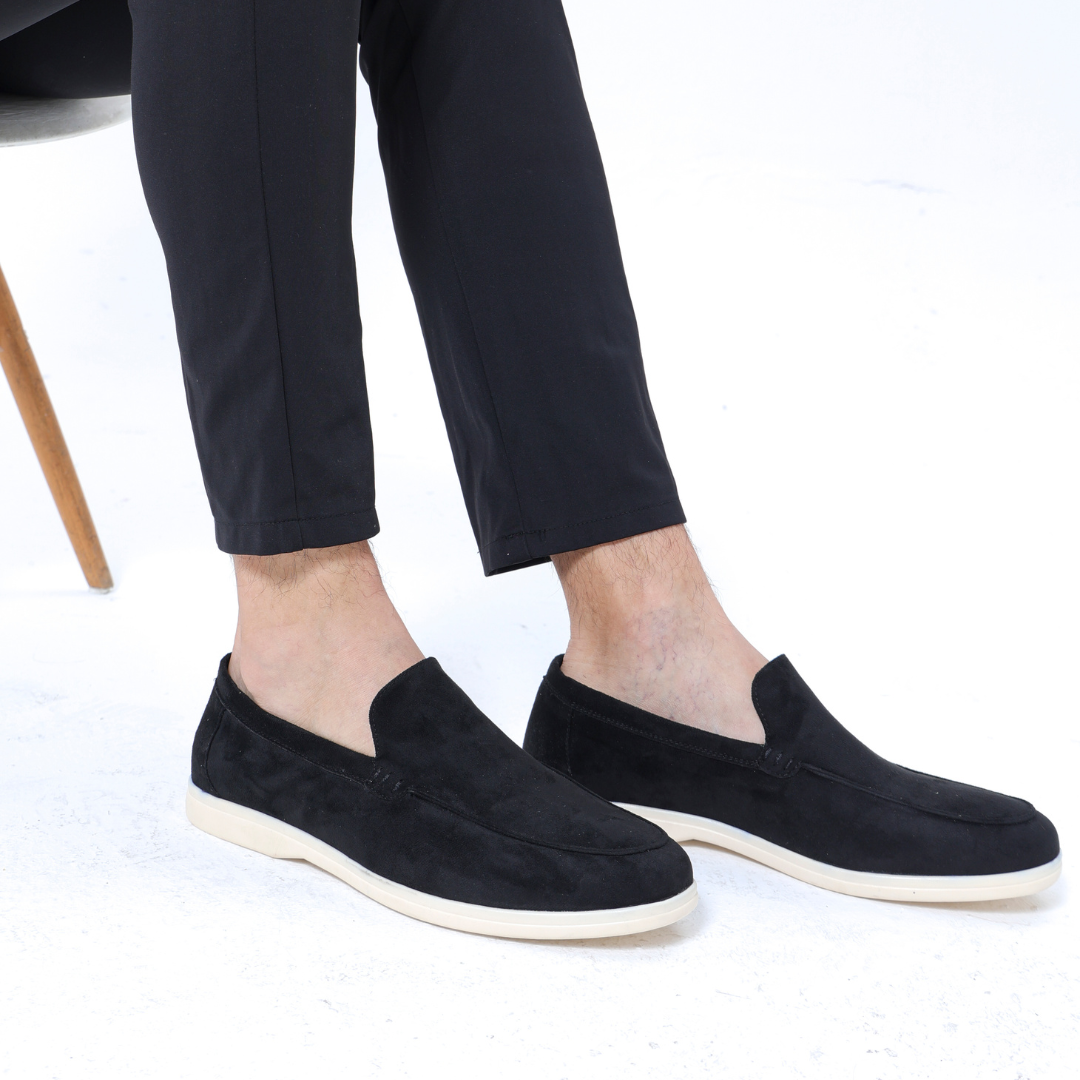 Empor Wildleder-Loafer im Old-Money-Stil – grüne Sohle