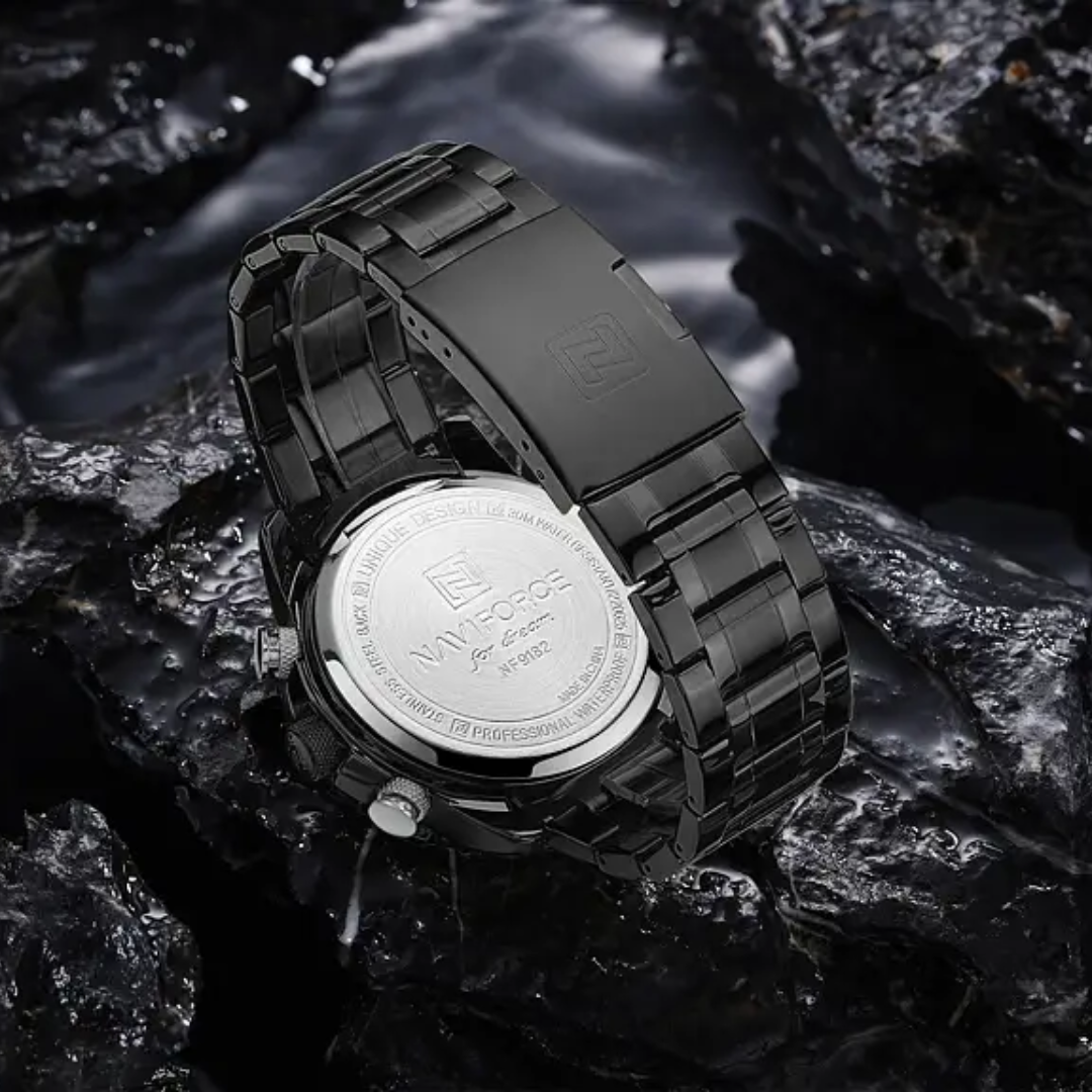 Naviforce EV028 – Schwarze Herrenuhr mit digitaler Funktion und sportlichem Design