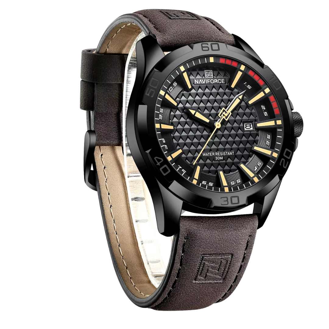 Naviforce EV038 – Coole schwarze Uhr mit einzigartigem Zifferblatt