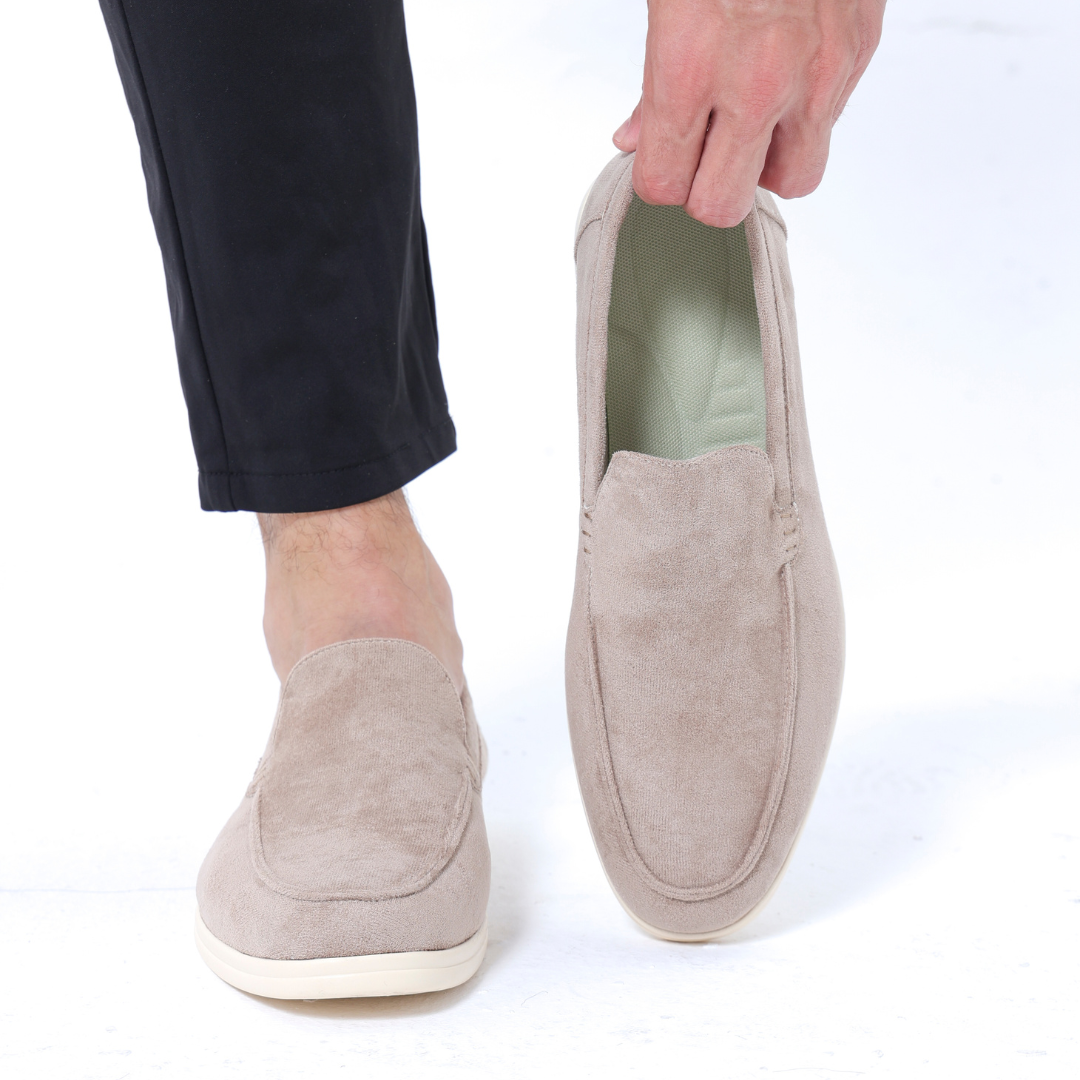 Empor Wildleder-Loafer im Old-Money-Stil – grüne Sohle