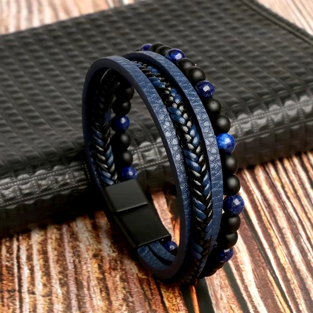 Empor Cesari – Luxuriöses blaues Armband mit Perlen für Herren