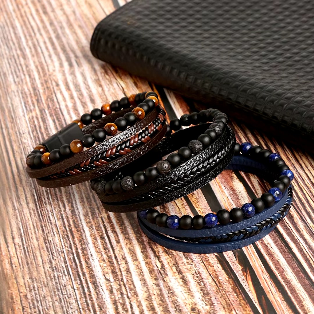 Empor Cesari – Luxuriöses blaues Armband mit Perlen für Herren