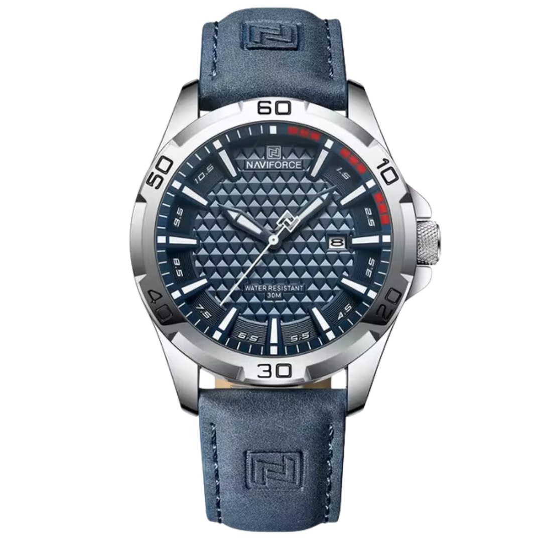 Naviforce EV040 – Coole blaue Uhr mit luxuriösem Silberrand