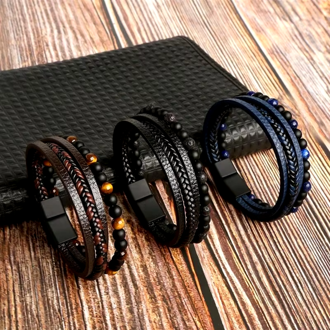 Empor Cesari – Luxuriöses blaues Armband mit Perlen für Herren