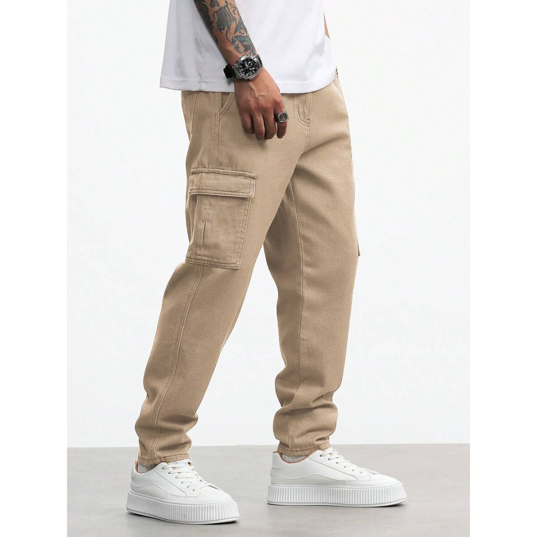 Cargo-Jeans Beige