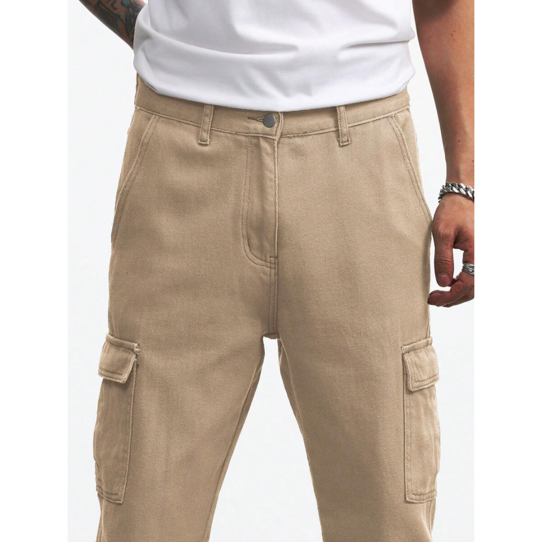 Cargo-Jeans Beige