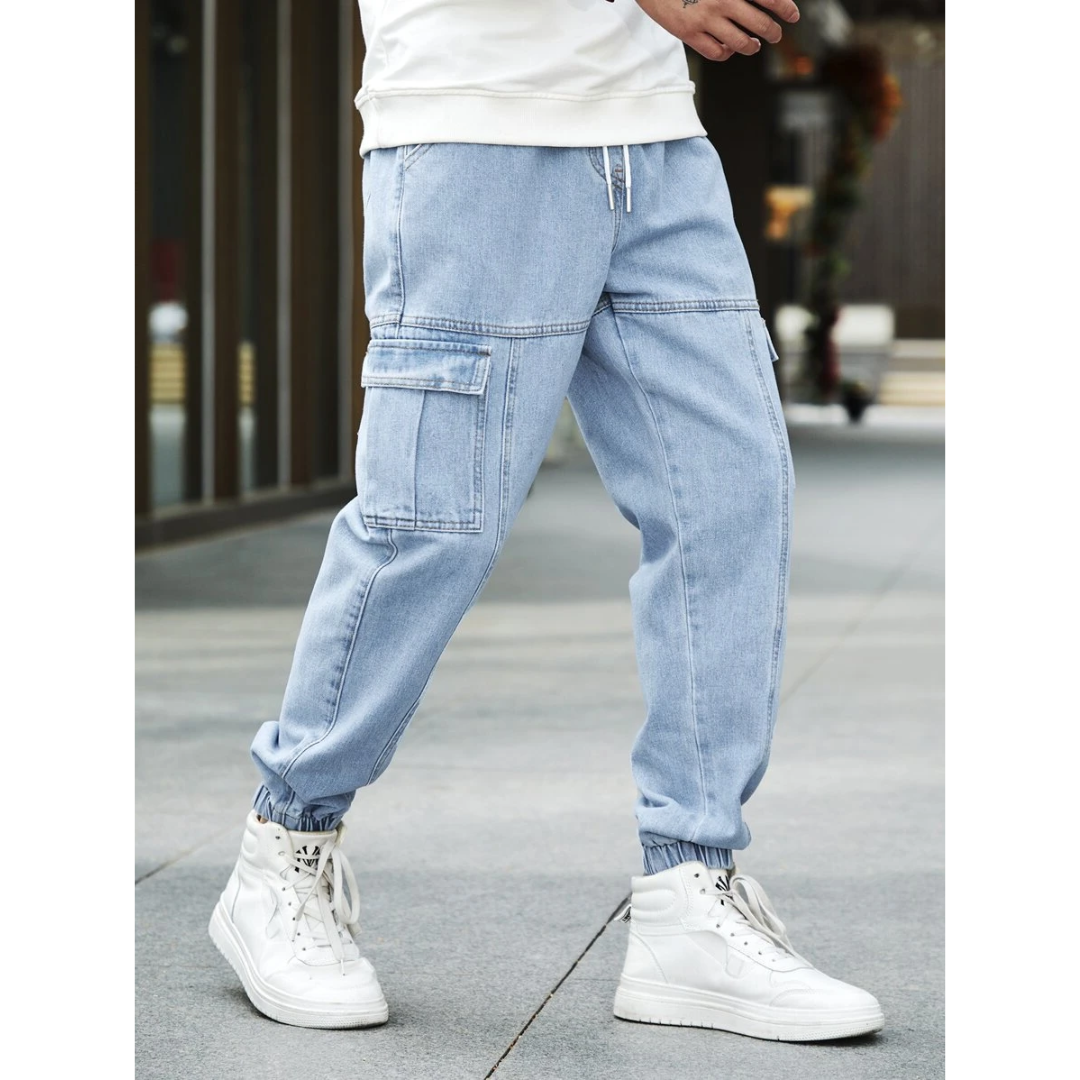 Cargo-Jeans Blau